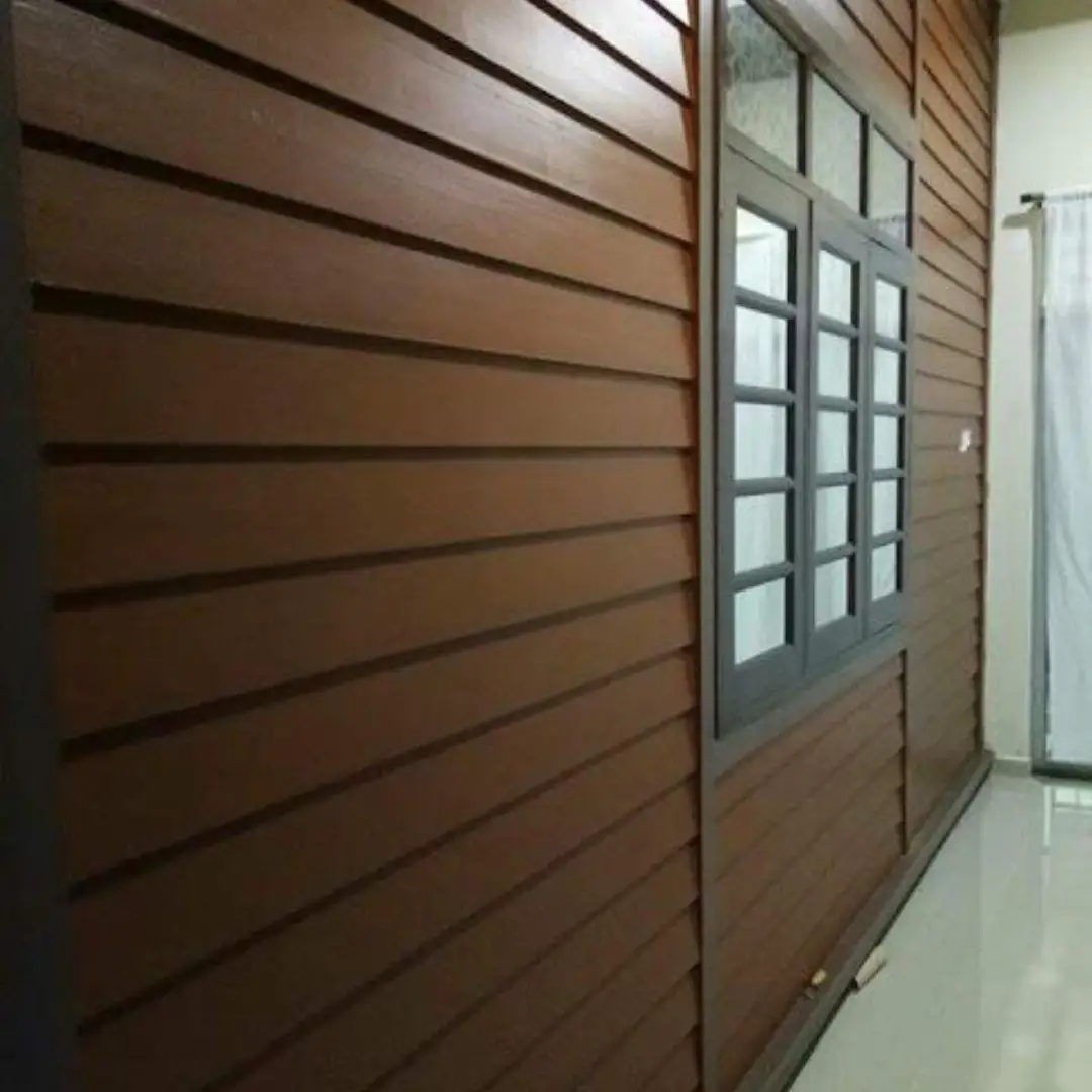 Model Dinding Larik Motif Kayu Rumah Eksterior