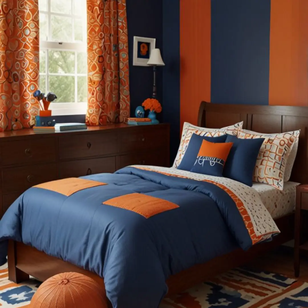Orange dan Biru Navy