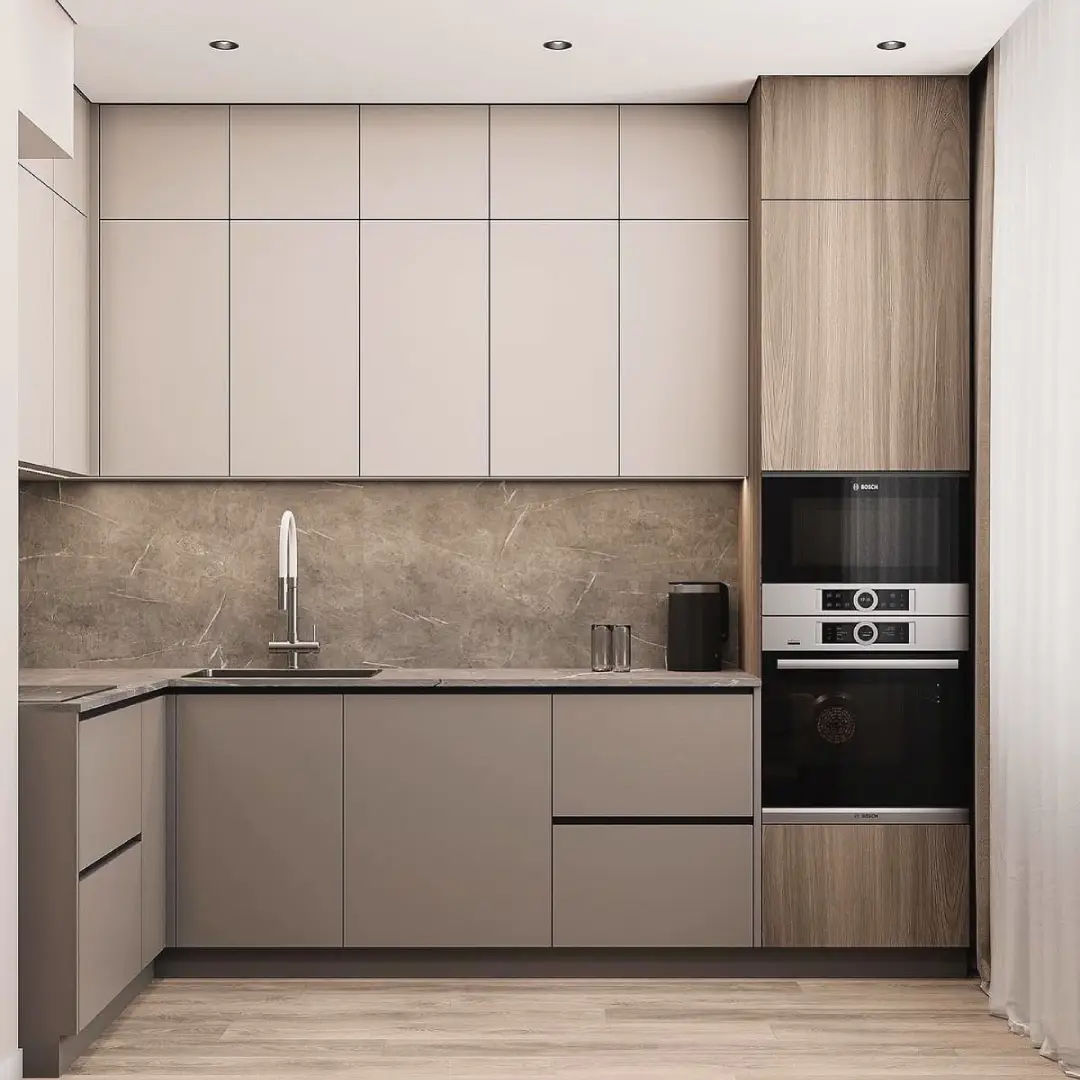 Kitchen Set Abu-abu yang Modern