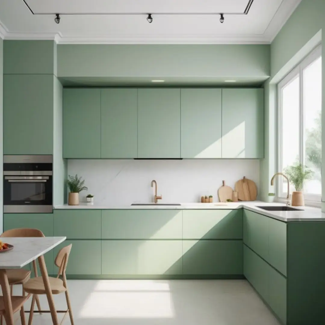 Kitchen Set Letter L Hijau Sage