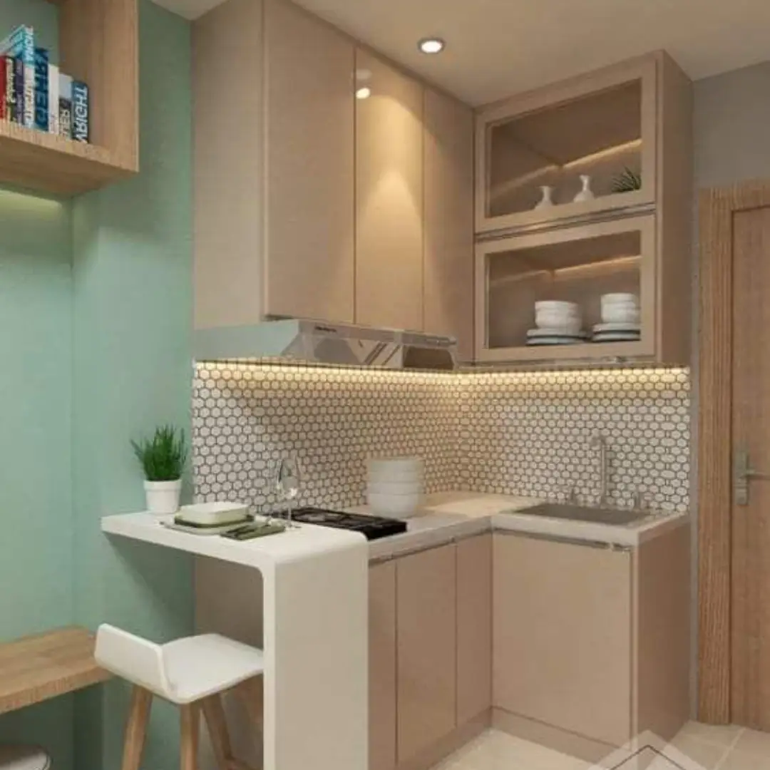 Kitchen Set Letter L dengan Super Mini Bar