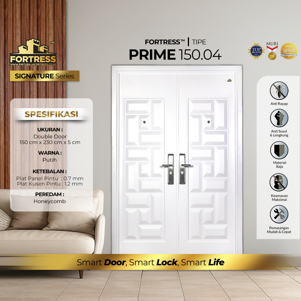 Pintu Baja Fortress Tipe Prime 150.04 Putih