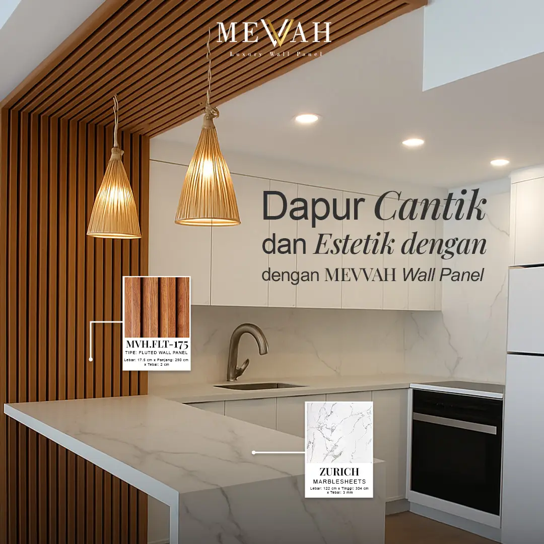 interior dapur dengan wall panel mevvah