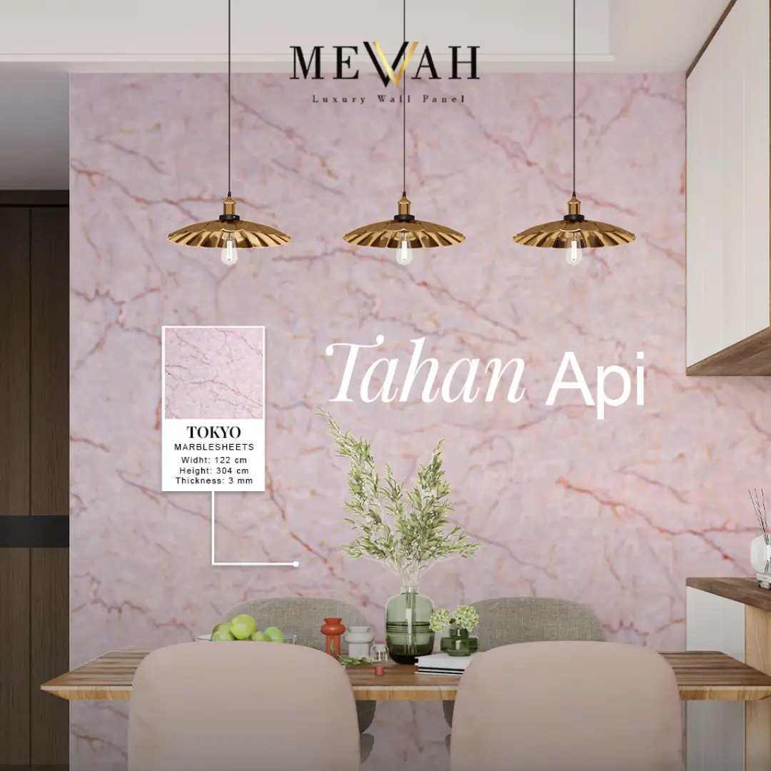 wall panel pink motif marmer merk mevvah