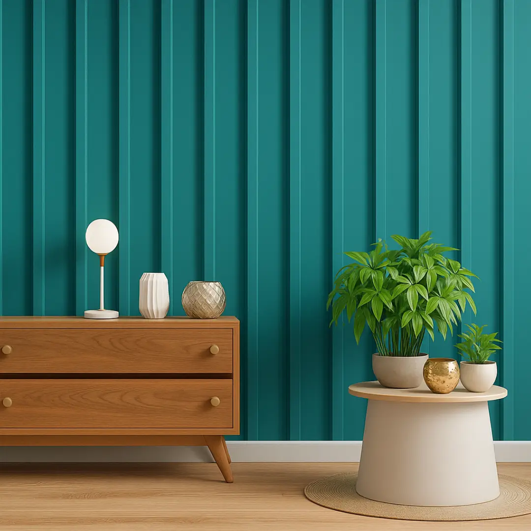 wpc wall panel fluted blue