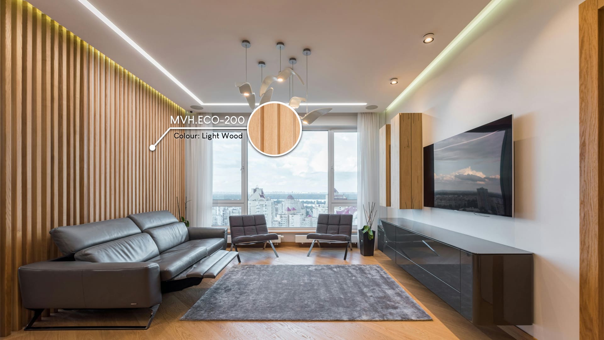 Mevvah Hoverless Fluted Wood Wall 2
