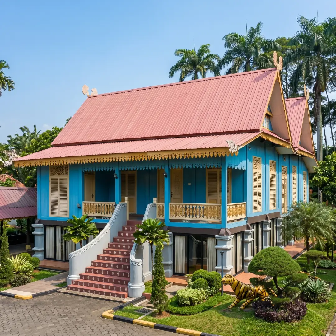 Rumah Adat Riau Belah Bubung