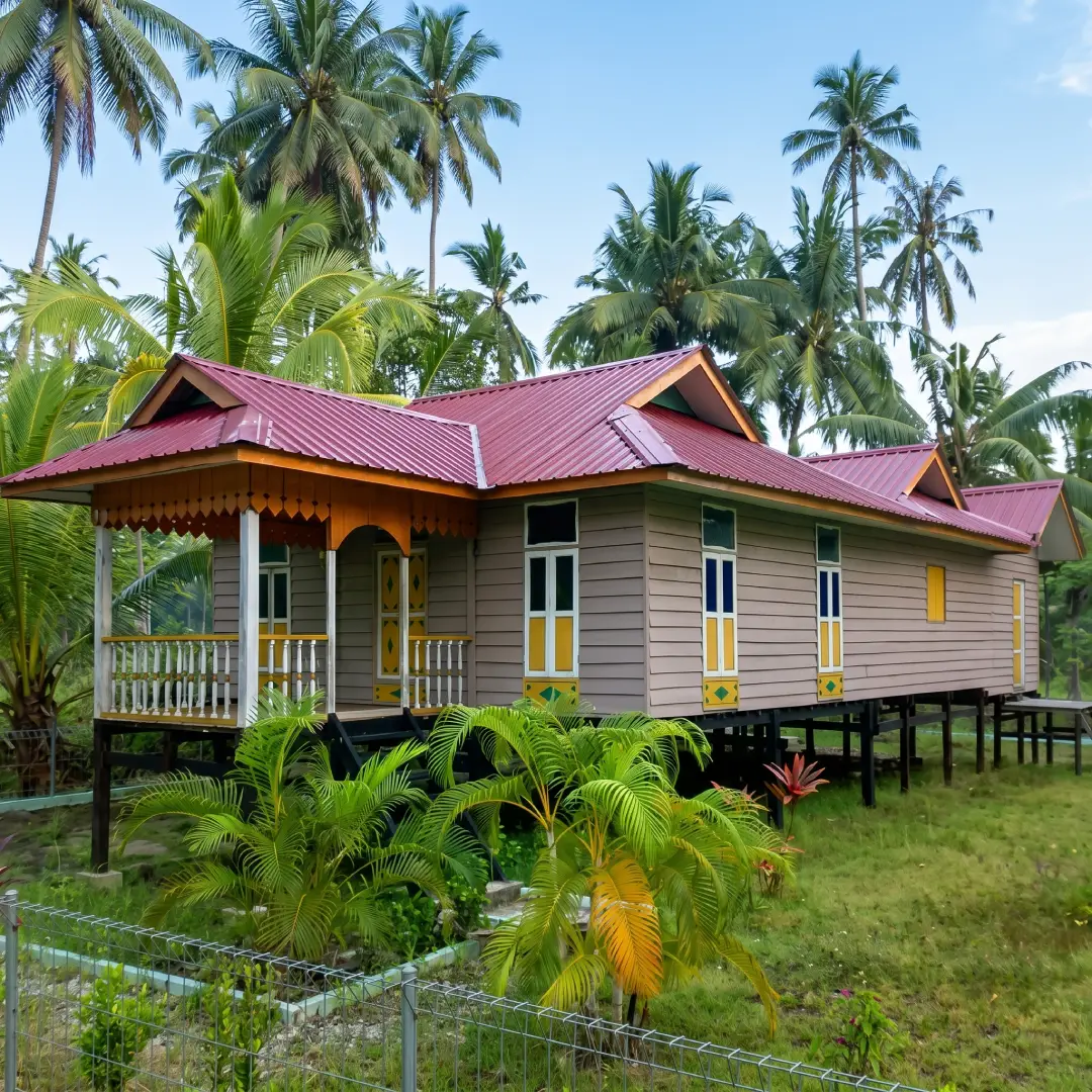 Rumah Adat Riau Melayu Atap Limas Potong