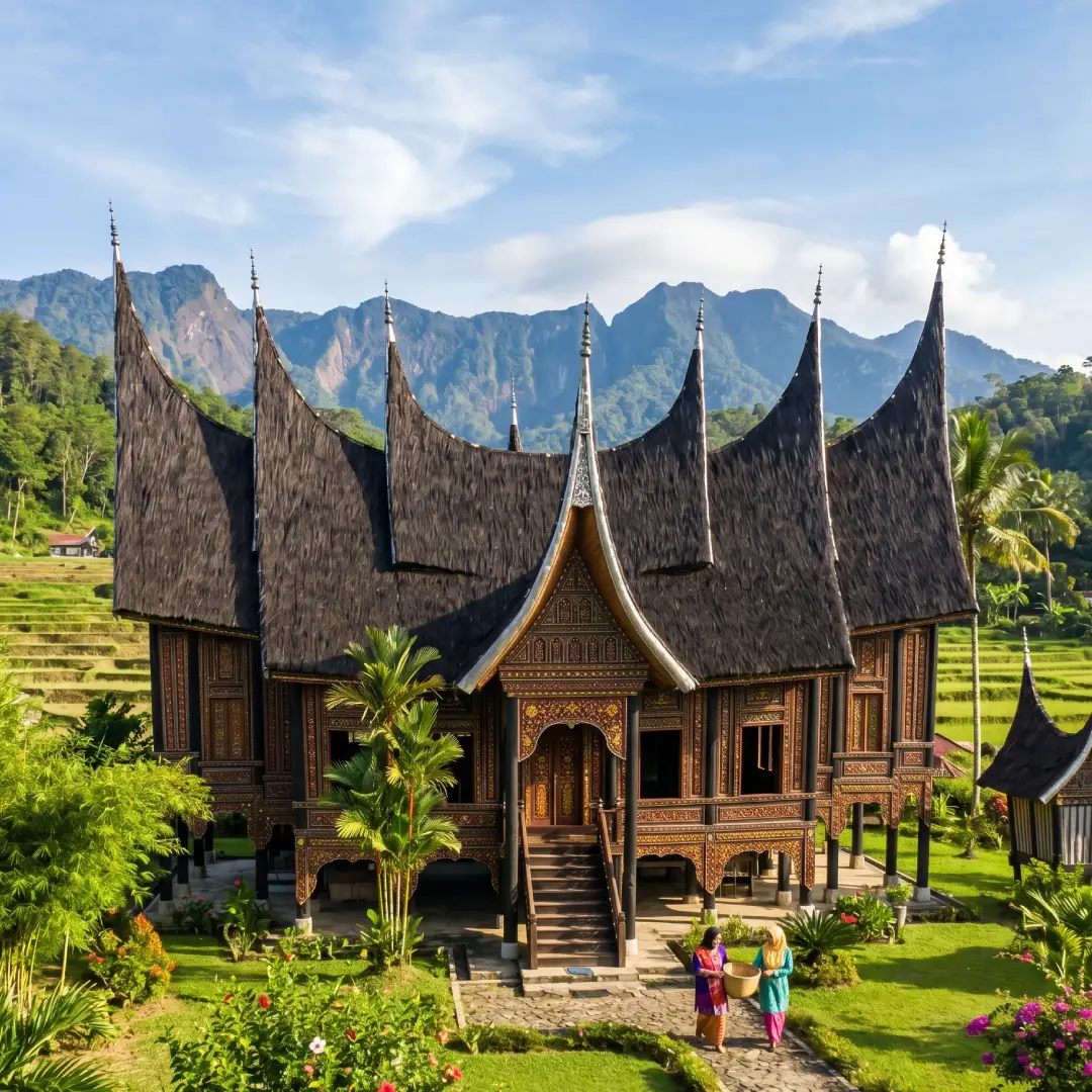 rumah adat khas minangkabau