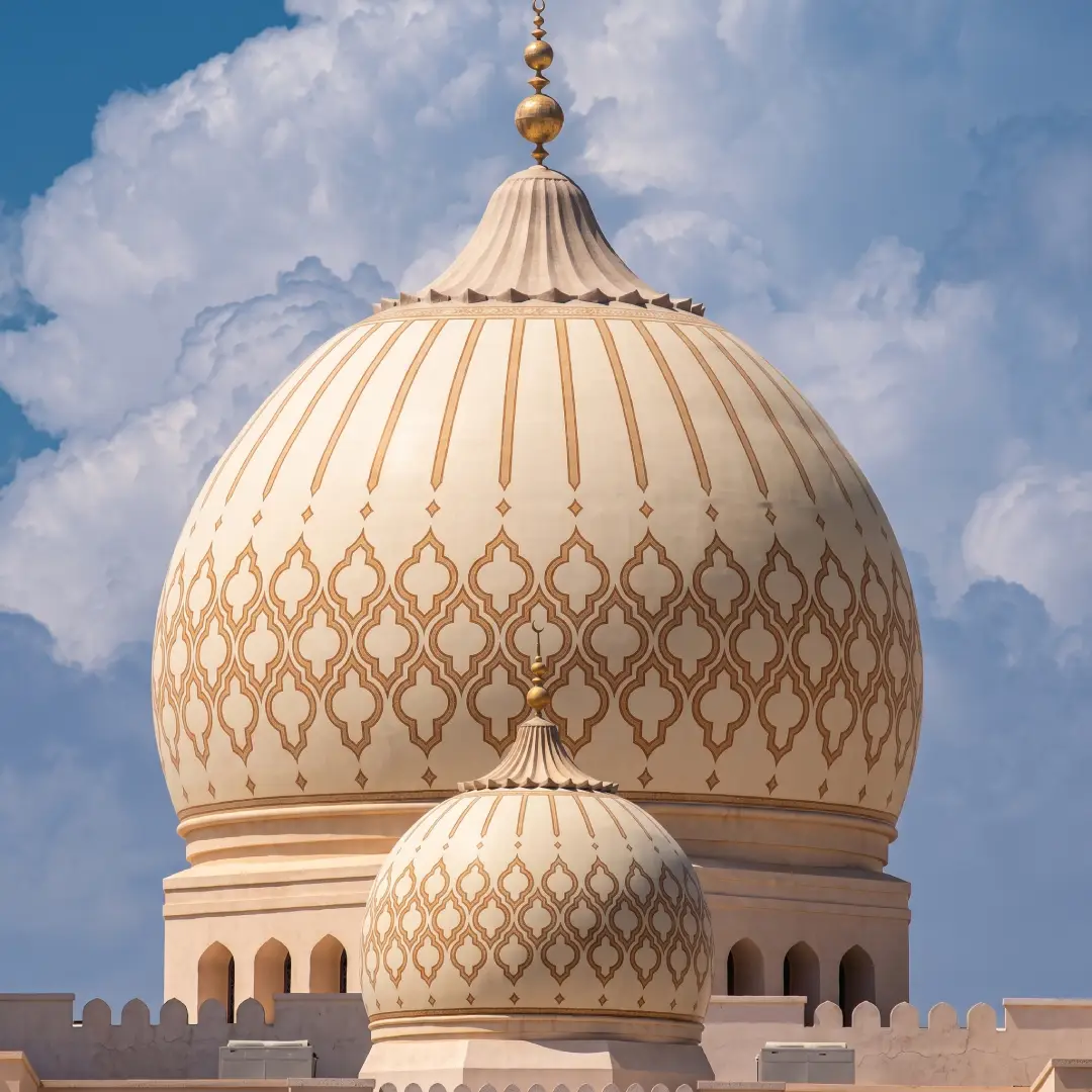 Kubah Masjid Cream Motif Berlian Arabesque