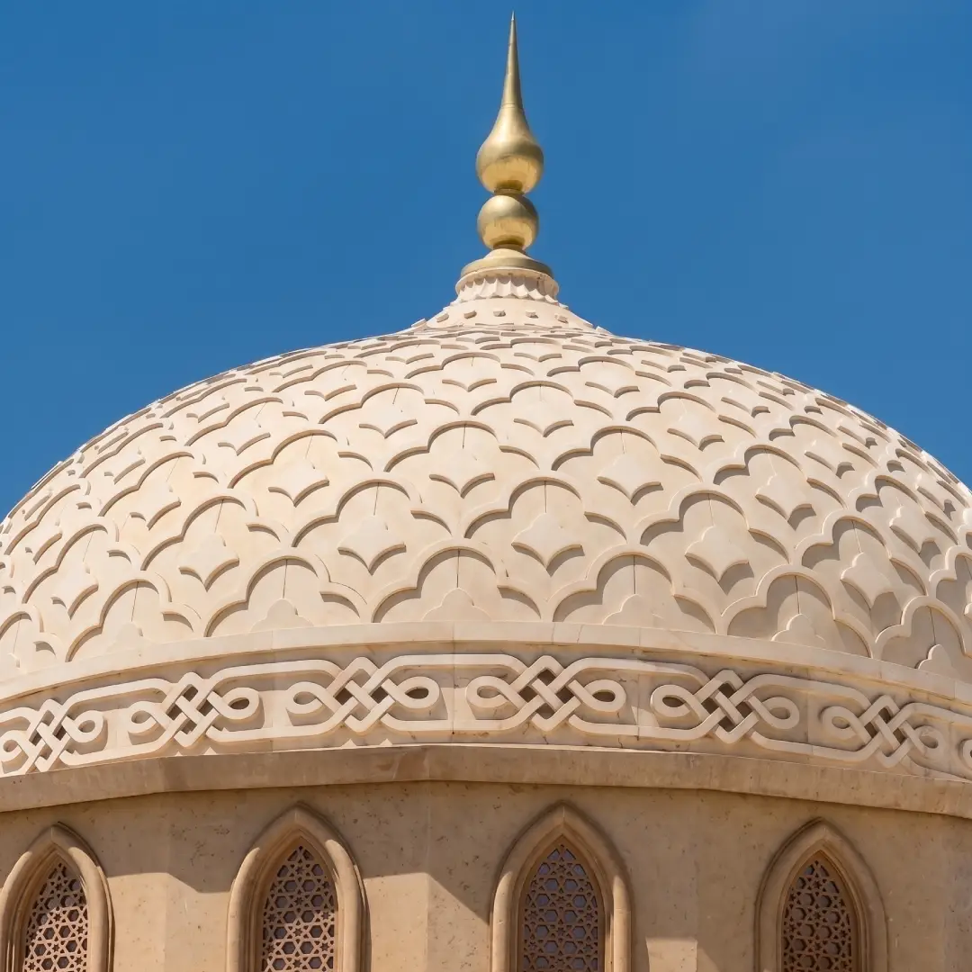 Kubah Masjid Cream Motif Kelopak Berulang
