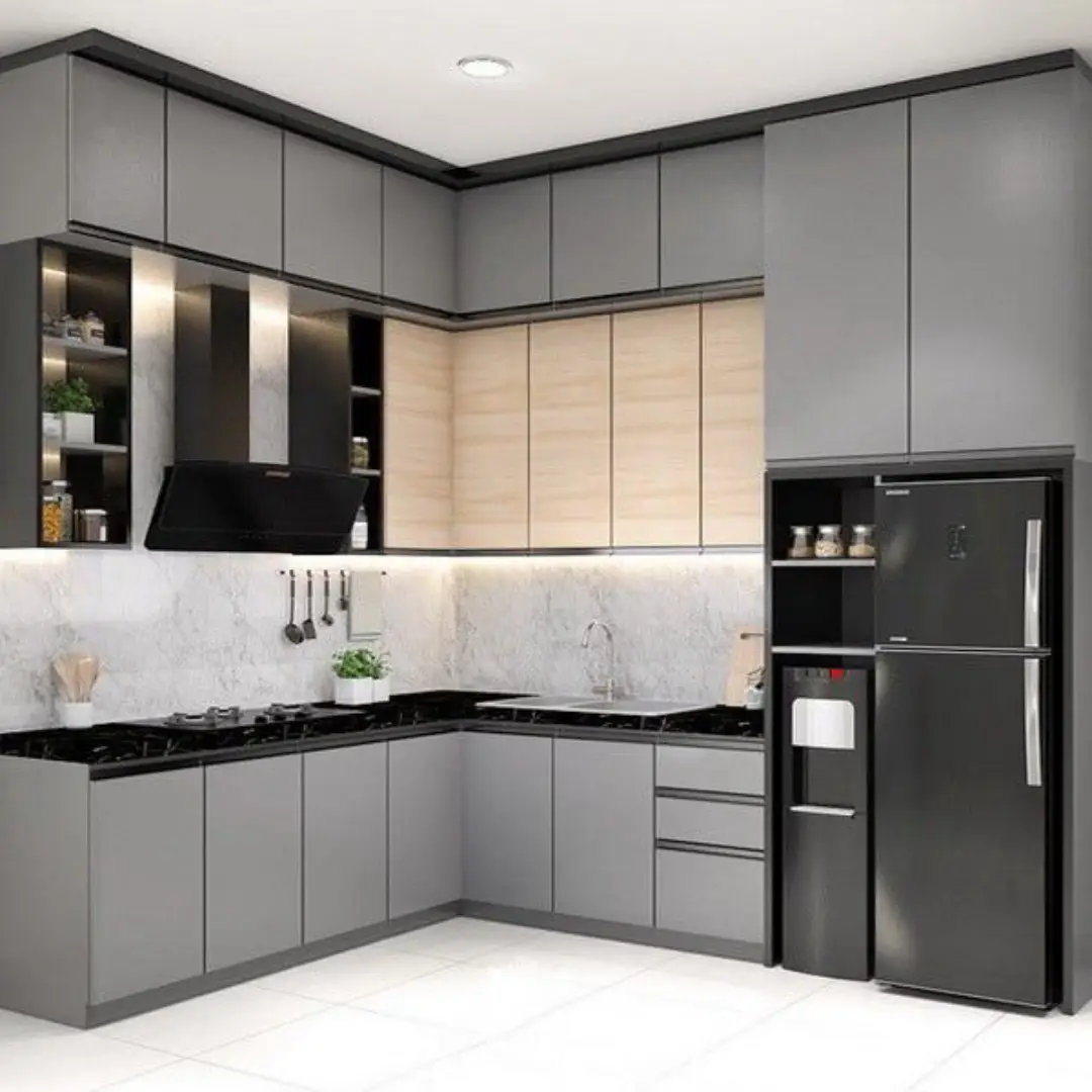 Model Kitchen Set Nuansa Abu-abu Premium