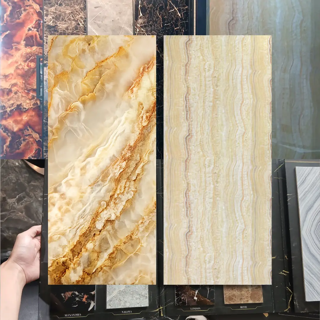 wall panel pvc motif marmer cream merk mevvah