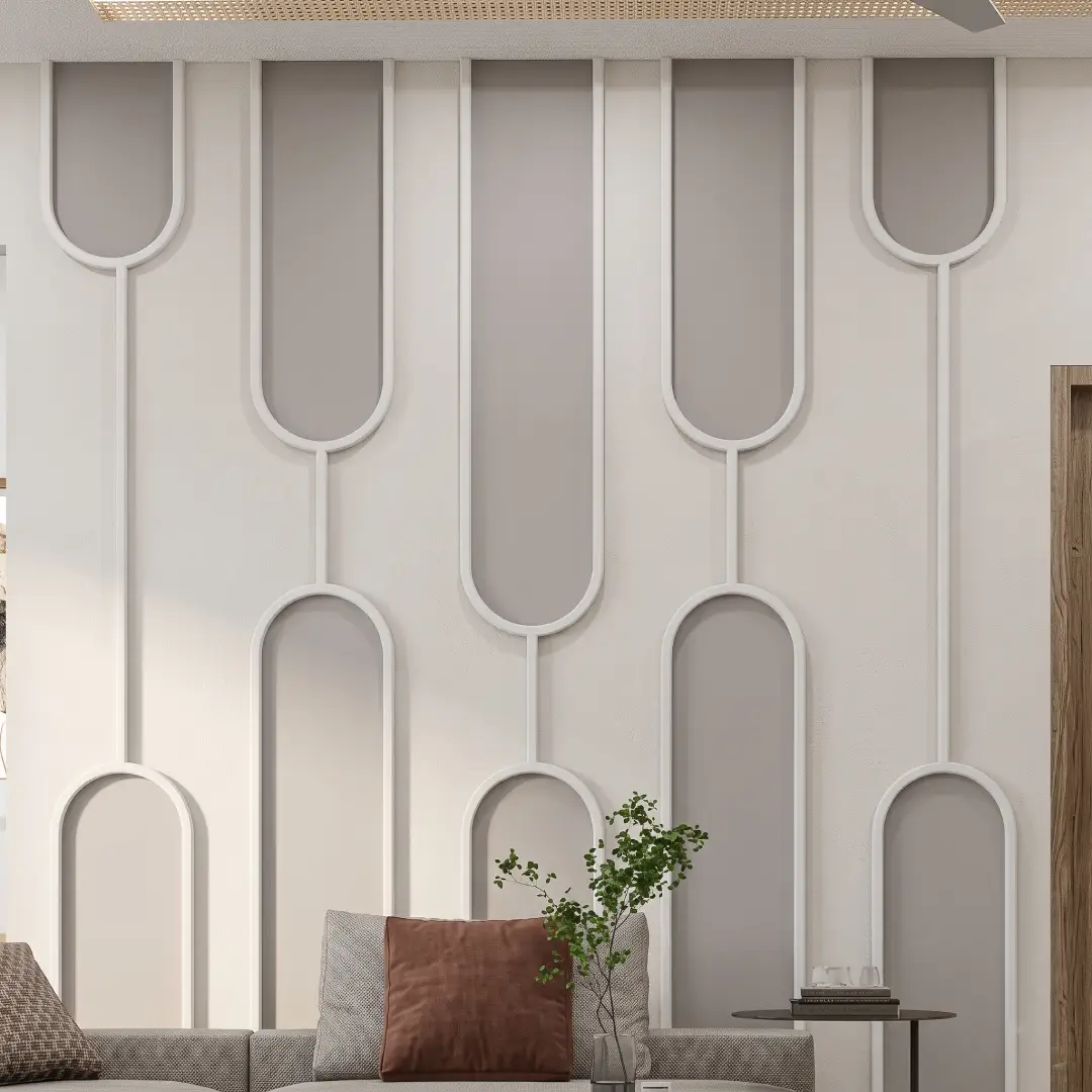 Wall Moulding Motif Lengkung Abstrak Kontemporer