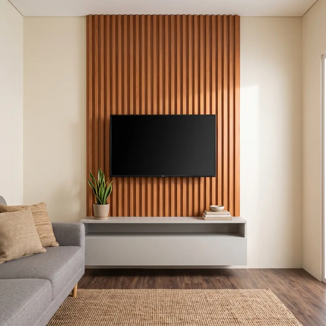 Fluted Wall Panel untuk Background TV