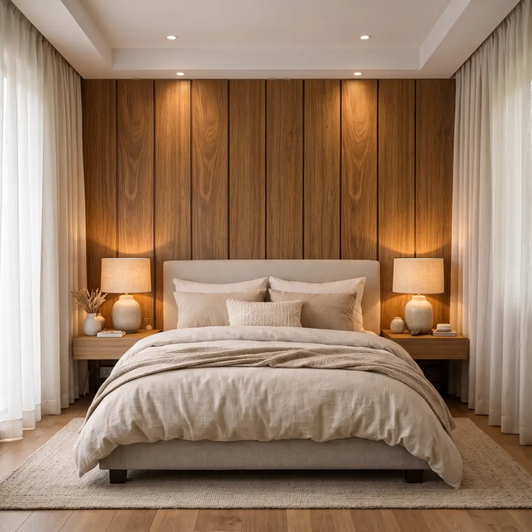 Kamar dengan Wallboard Medium Wood