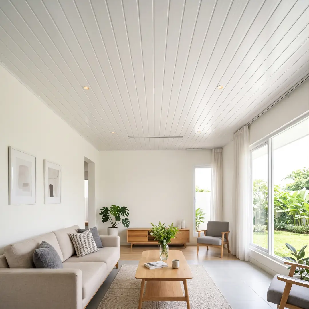 Model Plafon PVC Polos Putih Minimalis