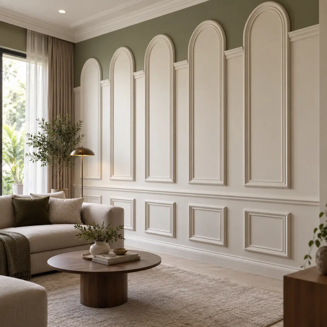 Wall Moulding Klasik Modern dengan Panel Bertingkat