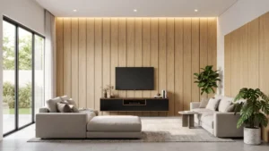 Read more about the article Contoh Desain Wallboard WPC Dinding Motif Kayu Terbaru dari Mevvah
